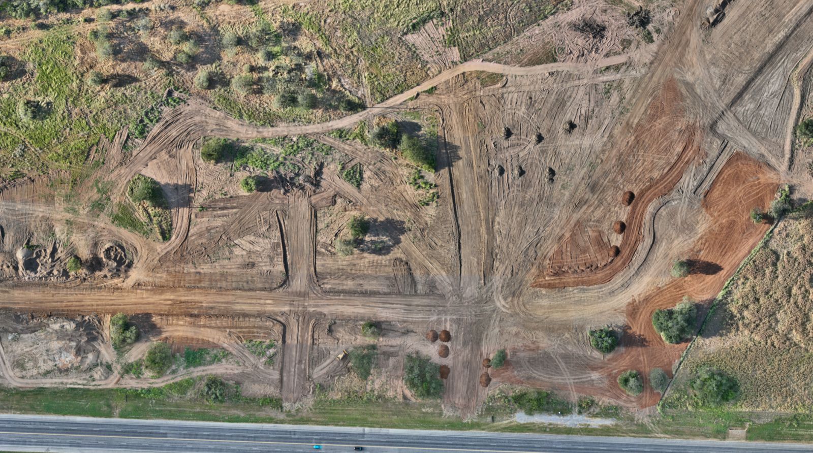 Raw aerial orthomosaic of an active earthwork site