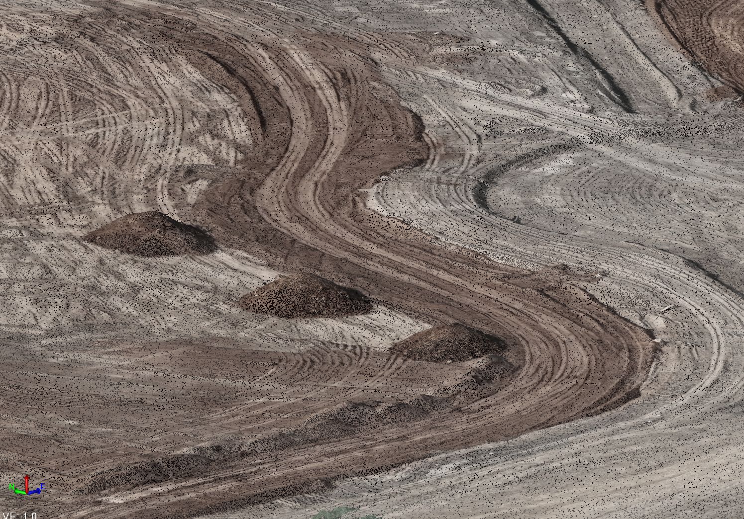 Dense point cloud of a graded earthwork site