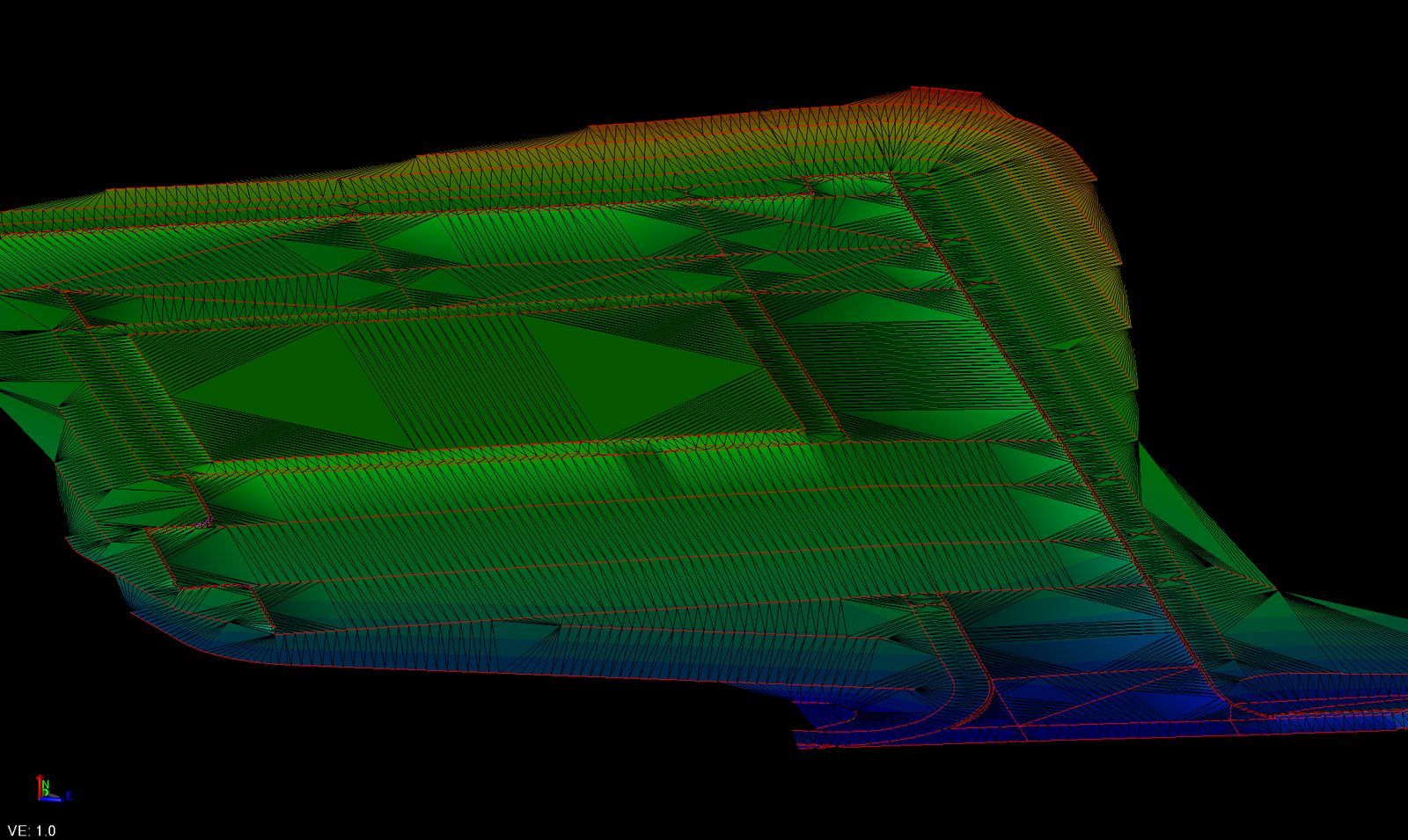 Pad and slope surface model with grade breaks