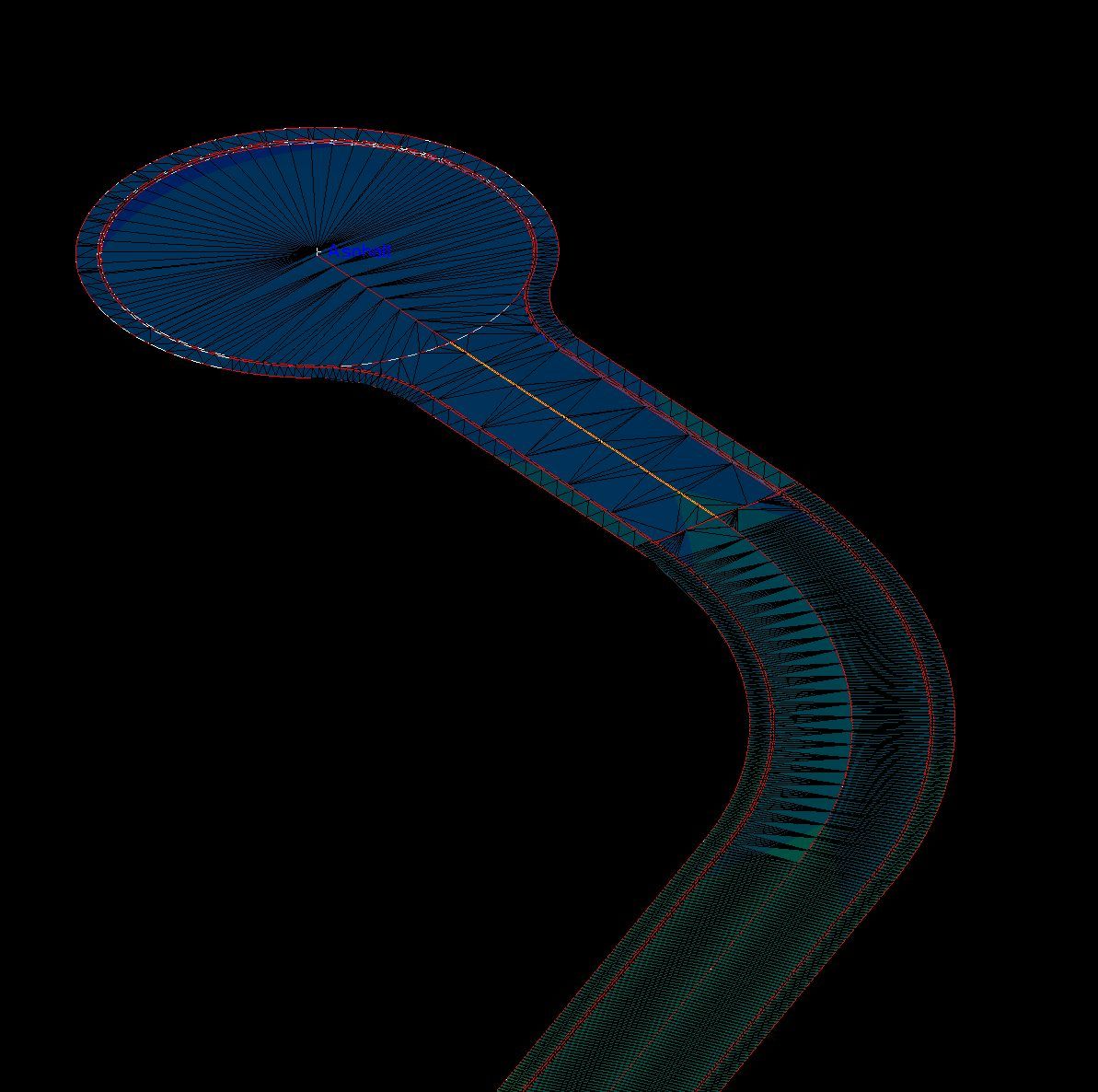 Cul-de-sac design model with stationing