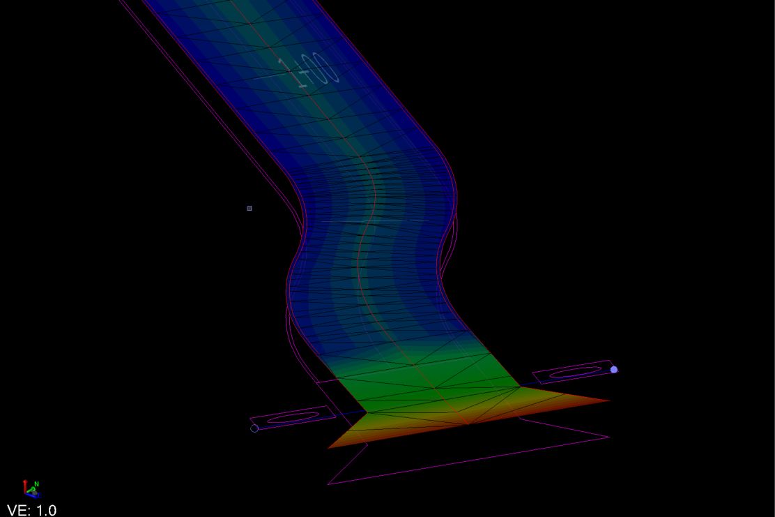 Private ranch road corridor with elevation banding
